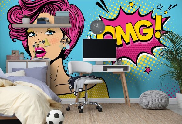 Tapéta pop art stílusban - OMG!