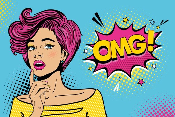 Tapéta pop art stílusban - OMG!