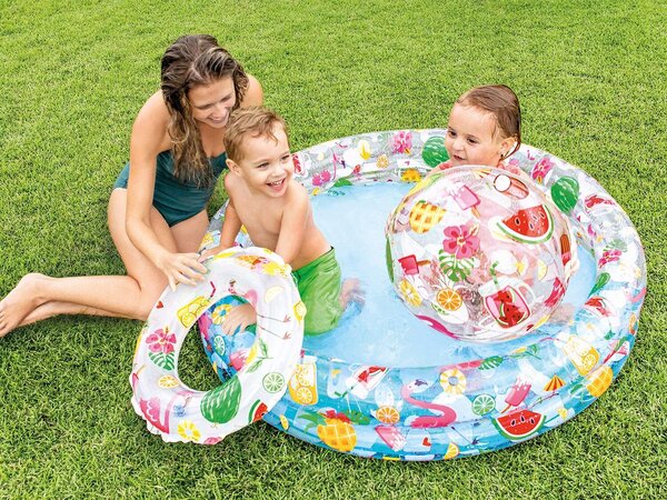 Felfújható medence kerék és labda szett 122 x 25 cm intex 59460