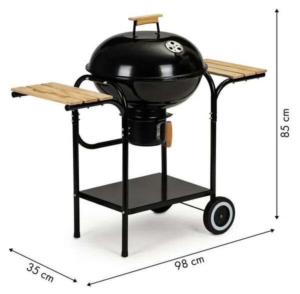 Kerti grill fedéllel és polcokkal