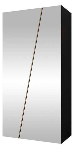Gardróbszekrény Hartford 634, Laminált forgácslap, 202x100x50cm, Aranysárga, Fekete