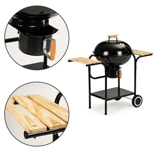 Kerti grill fedéllel és polcokkal