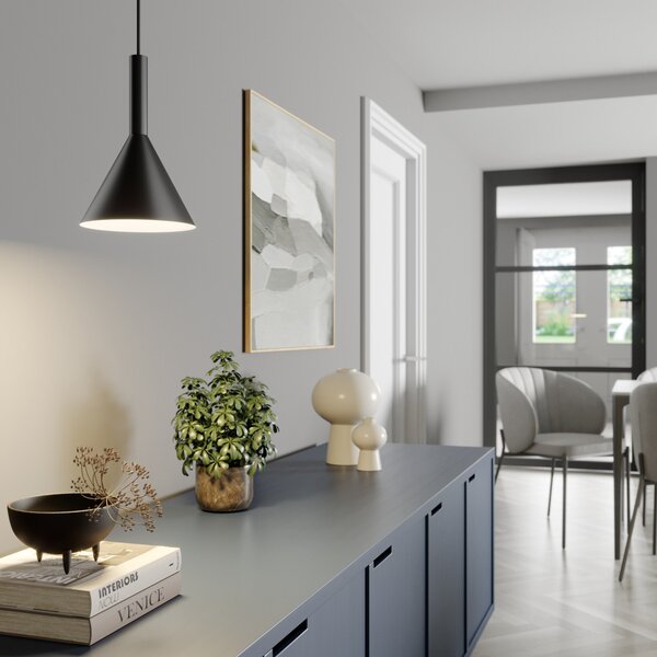 Függőlámpa Arcchio, Tadej, dimmable, Fekete, Nappali, Fém, Modern