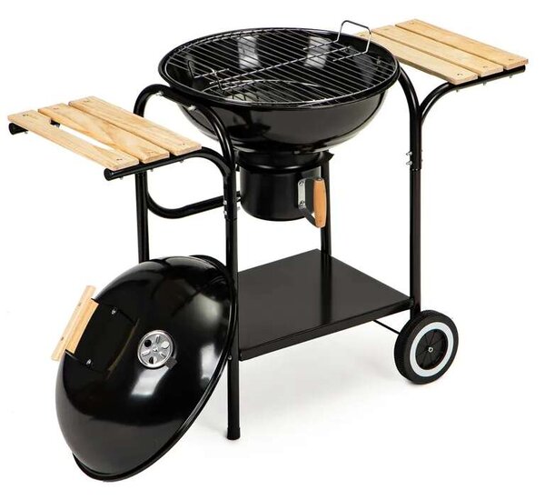 Kerti grill fedéllel és polcokkal