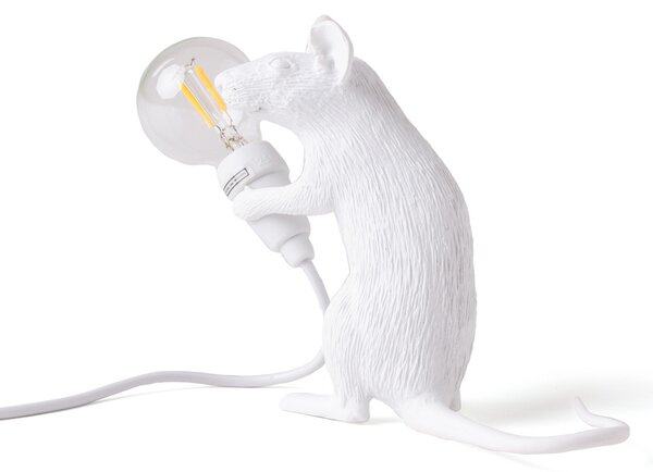 Asztali lámpa SELETTI, Mouse Lamp Valentine, Fehér, Nappali, Műanyag, Dizájn