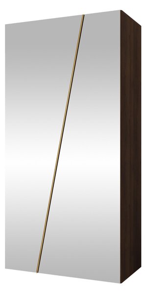 Gardróbszekrény Hartford 634, Laminált forgácslap, 202x100x50cm, Dió, Aranysárga