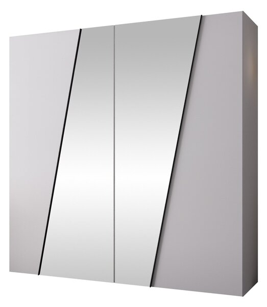 Gardróbszekrény Hartford 635, Laminált forgácslap, 202x200x50cm, Fekete, Fehér