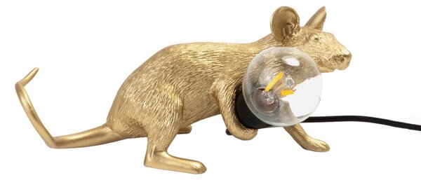 Asztali lámpa SELETTI, Mouse Lamp Valentine, Arany / Sárgaréz, Nappali, Műanyag, Dizájn