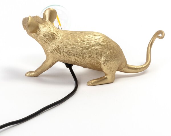 Asztali lámpa SELETTI, Mouse Lamp Valentine, Arany / Sárgaréz, Nappali, Műanyag, Dizájn