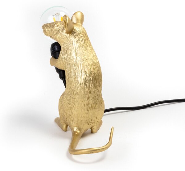 Asztali lámpa SELETTI, Mouse Lamp Valentine, Arany / Sárgaréz, Nappali, Műanyag, Dizájn