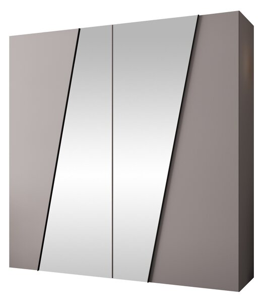Gardróbszekrény Hartford 635, Laminált forgácslap, 202x200x50cm, Kasmír, Fekete
