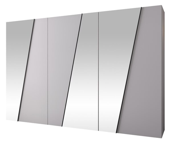 Gardróbszekrény Hartford 637, Laminált forgácslap, 202x300x50cm, Fekete, Fehér