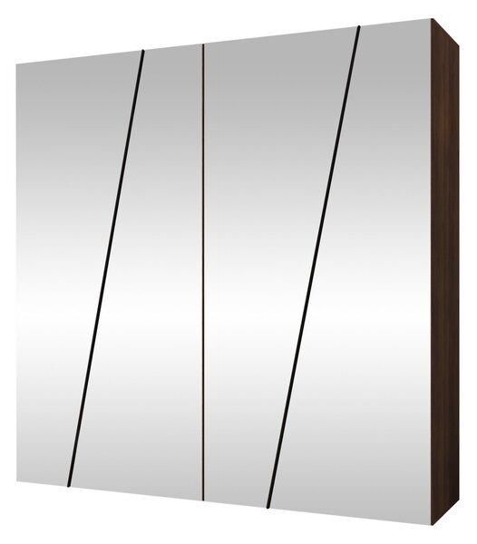 Gardróbszekrény Hartford 636, Laminált forgácslap, 202x200x50cm, Dió, Fekete