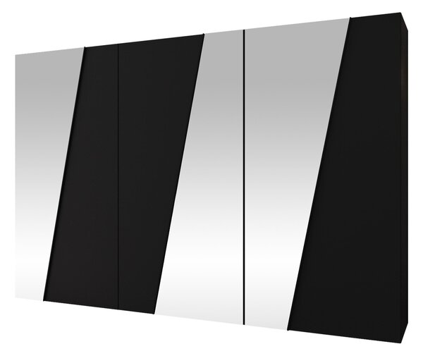 Gardróbszekrény Hartford 637, Laminált forgácslap, 202x300x50cm, Fekete
