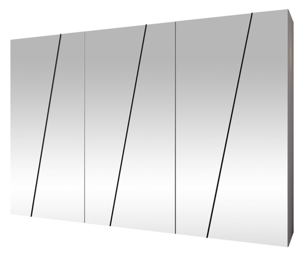 Gardróbszekrény Hartford 638, Laminált forgácslap, 202x300x50cm, Fekete, Fehér