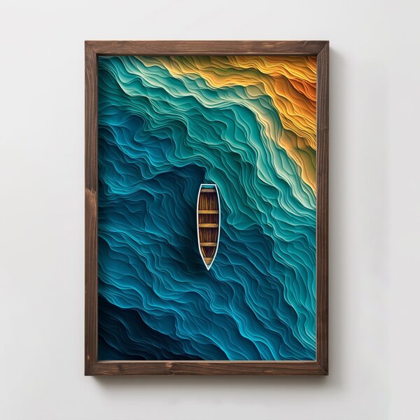 TUN077-L keretezett MDF falikép, 35 x 47 cm