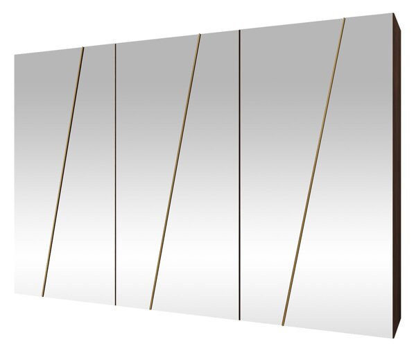 Gardróbszekrény Hartford 638, Laminált forgácslap, 202x300x50cm, Dió, Aranysárga