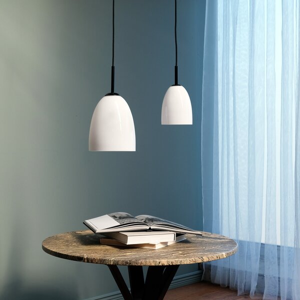 Függőlámpa Dyberg Larsen, Jazz, dimmable, Fehér, Nappali, Üveg, Skandináv