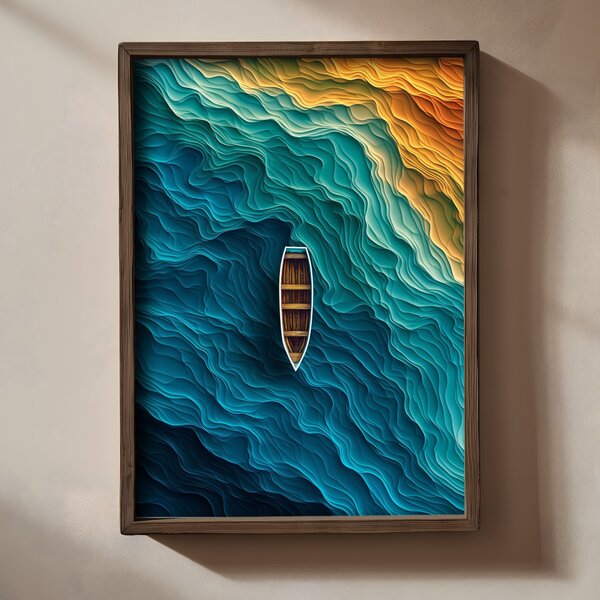 TUN077-L keretezett MDF falikép, 35 x 47 cm