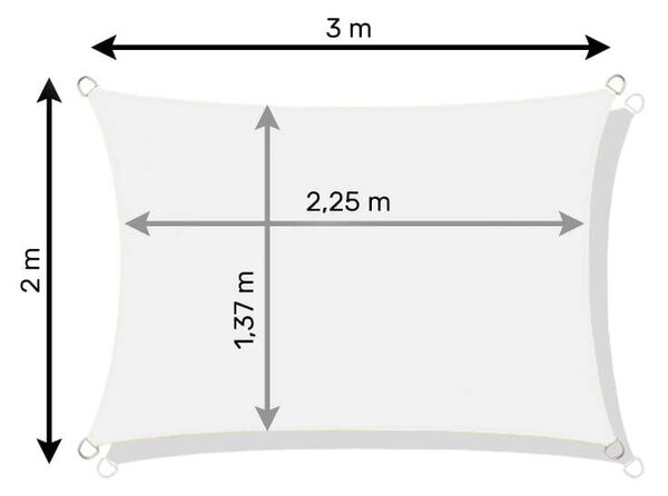 Pepita Deluxe szögletes Napvitorla 2x3m 160g/m2 - Többféle