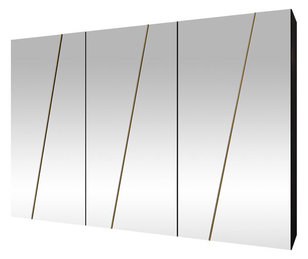 Gardróbszekrény Hartford 638, Laminált forgácslap, 202x300x50cm, Aranysárga, Fekete