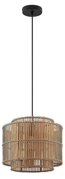 Függőlámpa Lindby, Bridga, dimmable, Fa, Nappali, Bambusz, Boho
