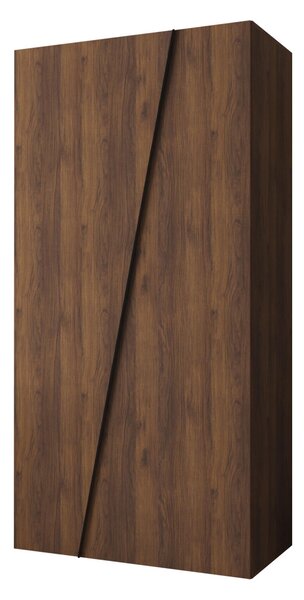 Gardróbszekrény Hartford 639, Laminált forgácslap, 202x100x50cm, Dió, Fekete