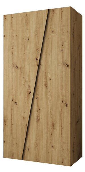 Gardróbszekrény Hartford 639, Laminált forgácslap, 202x100x50cm, Artisan tölgy, Fekete