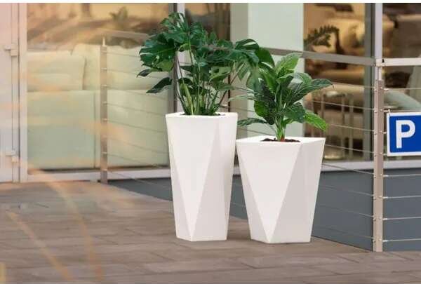 MONUMO VASO fehér 72cm Designer virágcserép MONUMO VASO fehér 72cm