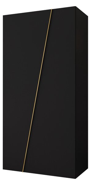 Gardróbszekrény Hartford 639, Laminált forgácslap, 202x100x50cm, Aranysárga, Fekete