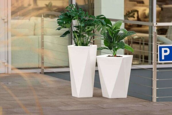MONUMO VASO fehér 72cm Designer virágcserép MONUMO VASO fehér 72cm