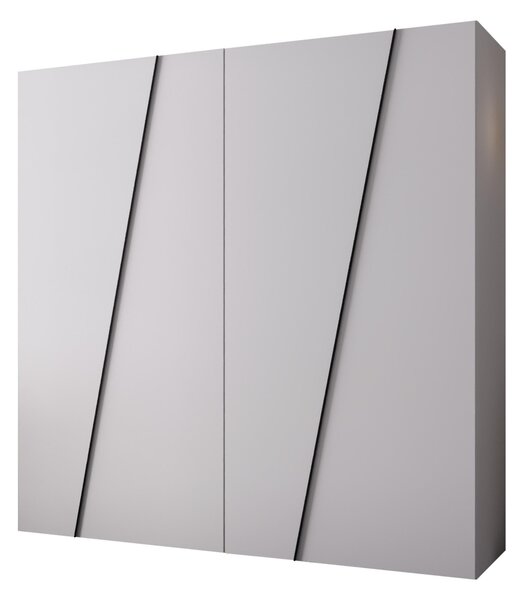 Gardróbszekrény Hartford 640, Laminált forgácslap, 202x200x50cm, Fekete, Fehér