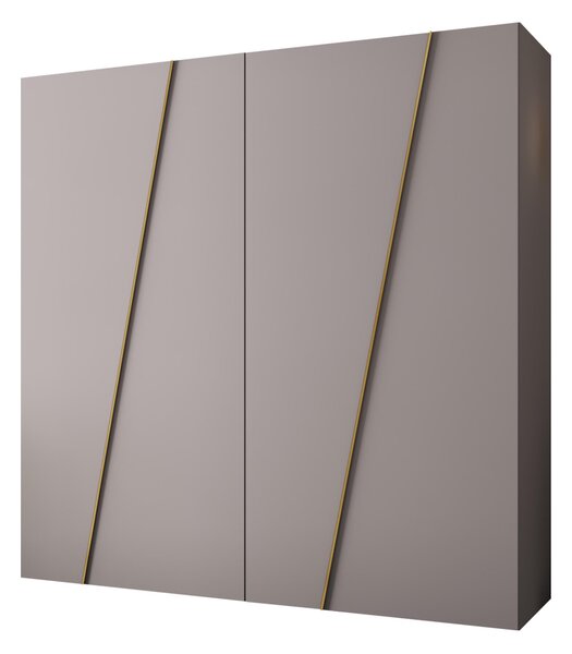 Gardróbszekrény Hartford 640, Laminált forgácslap, 202x200x50cm, Kasmír, Aranysárga