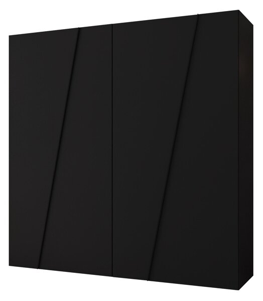 Gardróbszekrény Hartford 640, Laminált forgácslap, 202x200x50cm, Fekete