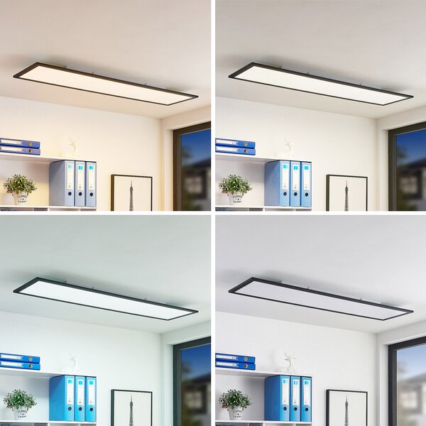 Mennyezeti Lámpa Lindby, Nelios, dimmable, Fekete, Konyha, Műanyag, Modern