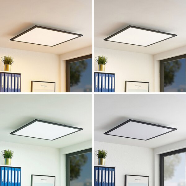 Mennyezeti Lámpa Lindby, Nelios, dimmable, Fekete, Konyha, Műanyag, Modern