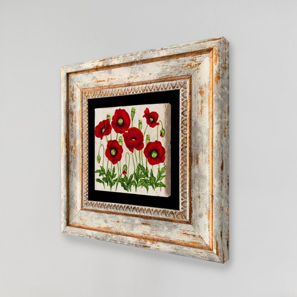 TC357225 keretezett kő falikép, 20 x 20 cm