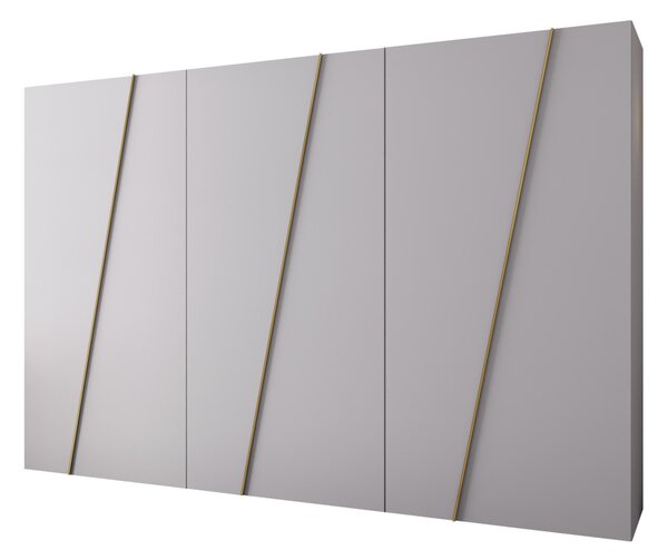 Gardróbszekrény Hartford 641, Laminált forgácslap, 202x300x50cm, Aranysárga, Fehér
