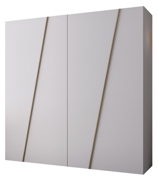 Gardróbszekrény Hartford 640, Laminált forgácslap, 202x200x50cm, Aranysárga, Fehér