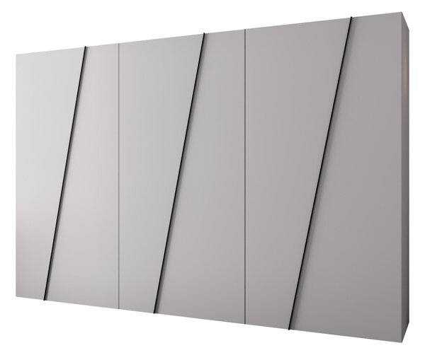Gardróbszekrény Hartford 641, Laminált forgácslap, 202x300x50cm, Fekete, Fehér