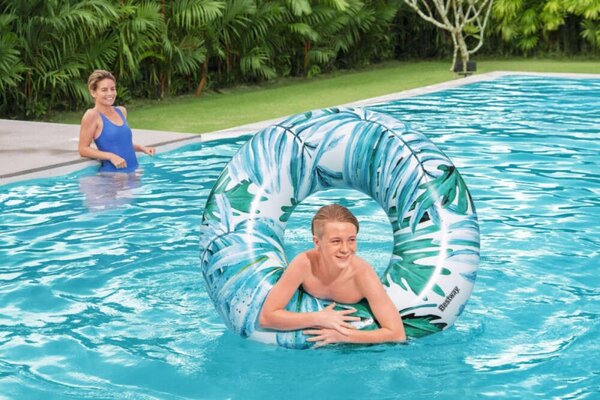 Bestway 36237 pálmalevél mintás úszógumi, 119cm Kék