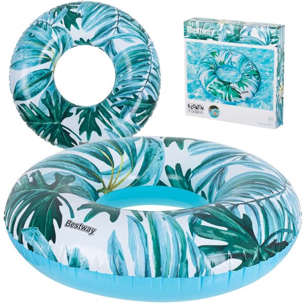 Bestway 36237 pálmalevél mintás úszógumi, 119cm Kék