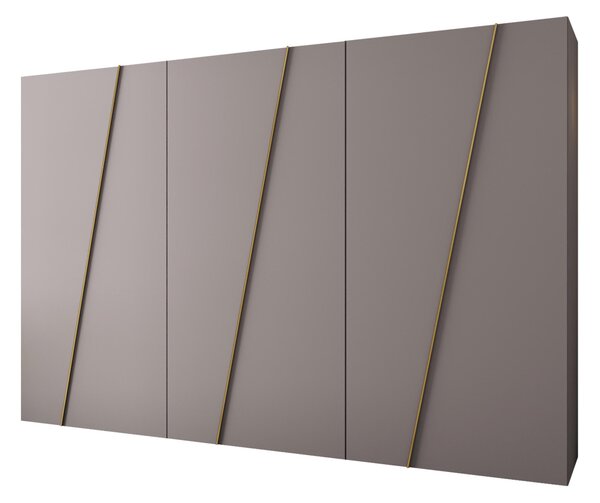Gardróbszekrény Hartford 641, Laminált forgácslap, 202x300x50cm, Kasmír, Aranysárga