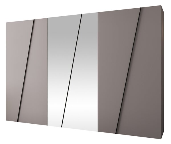 Gardróbszekrény Hartford 642, Laminált forgácslap, 202x300x50cm, Kasmír, Fekete