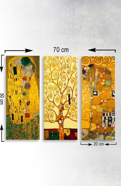 MDF0067 Gustav Klimt MDF falikép, 3 db-os szett