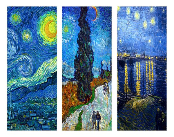 MDF0074 Van Gogh MDF falikép, 3 db-os szett