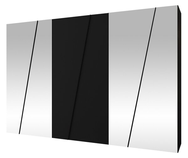 Gardróbszekrény Hartford 643, Laminált forgácslap, 202x300x50cm, Fekete
