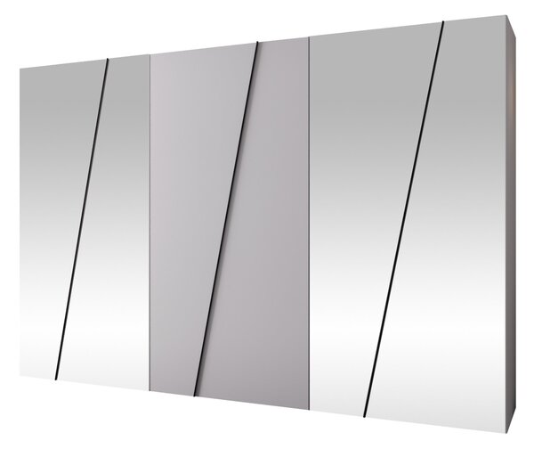 Gardróbszekrény Hartford 643, Laminált forgácslap, 202x300x50cm, Fekete, Fehér