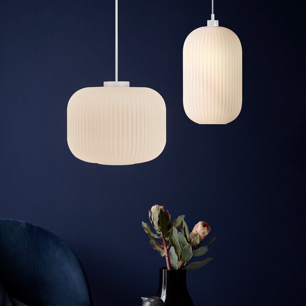 Függőlámpa Nordlux, Milford 20, dimmable, Fehér, Nappali, Üveg, Skandináv