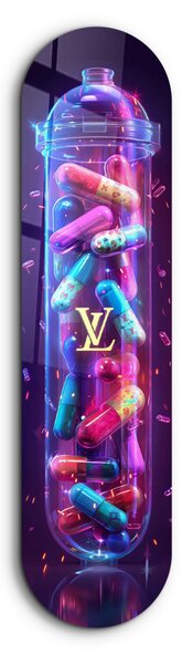 Colorful LV Tube edzett üvegkép, 20 x 80 cm